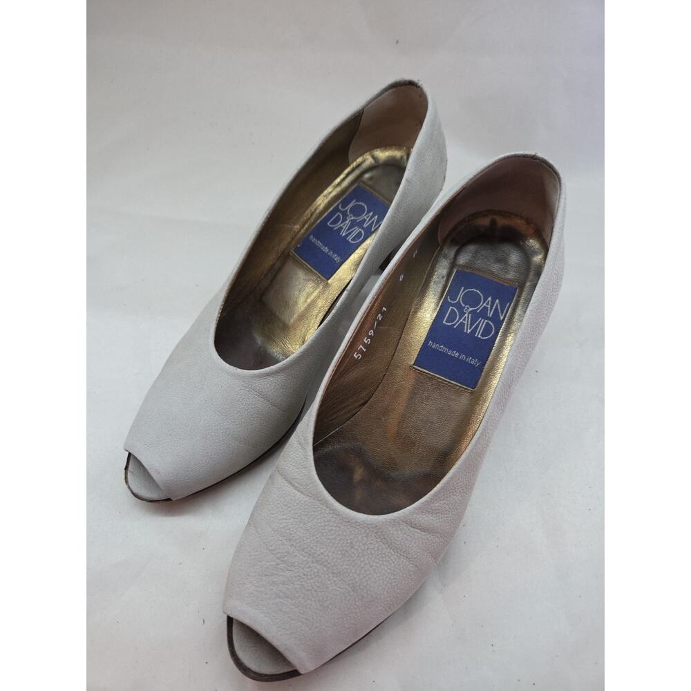 JOAN & DAVID Couture Italy Gray Suede Open Toe Heel Pump-6M